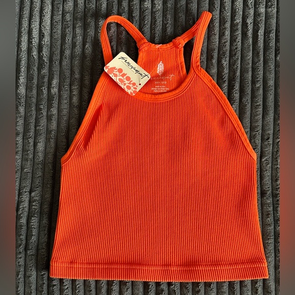 free people movement Tops - Free People Happiness Runs Crop Tank - Size XS/S - NWT - Ribbed Tank - Orange